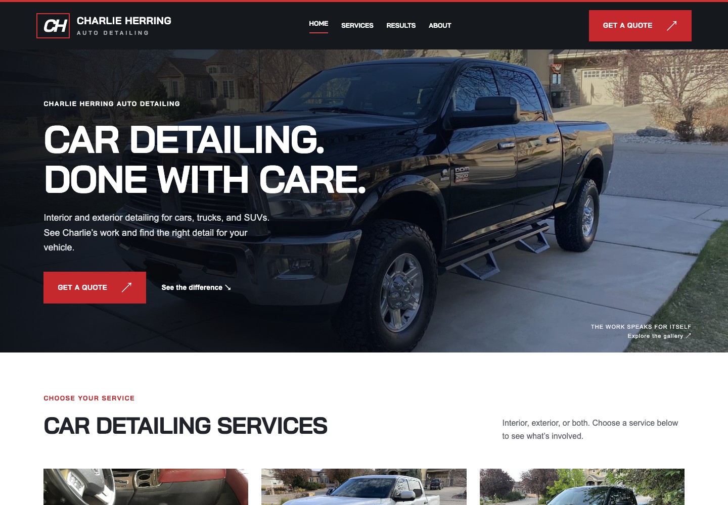 Actual Charlie Herring website concept